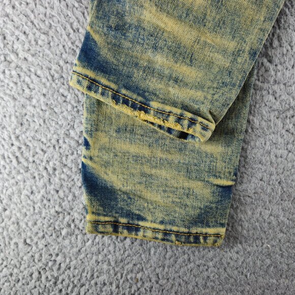 mnml X146 Stretch Denim Jeans Mens 28 Blue Distressed Slim Fit Stacked Skinny - Picture 16 of 16